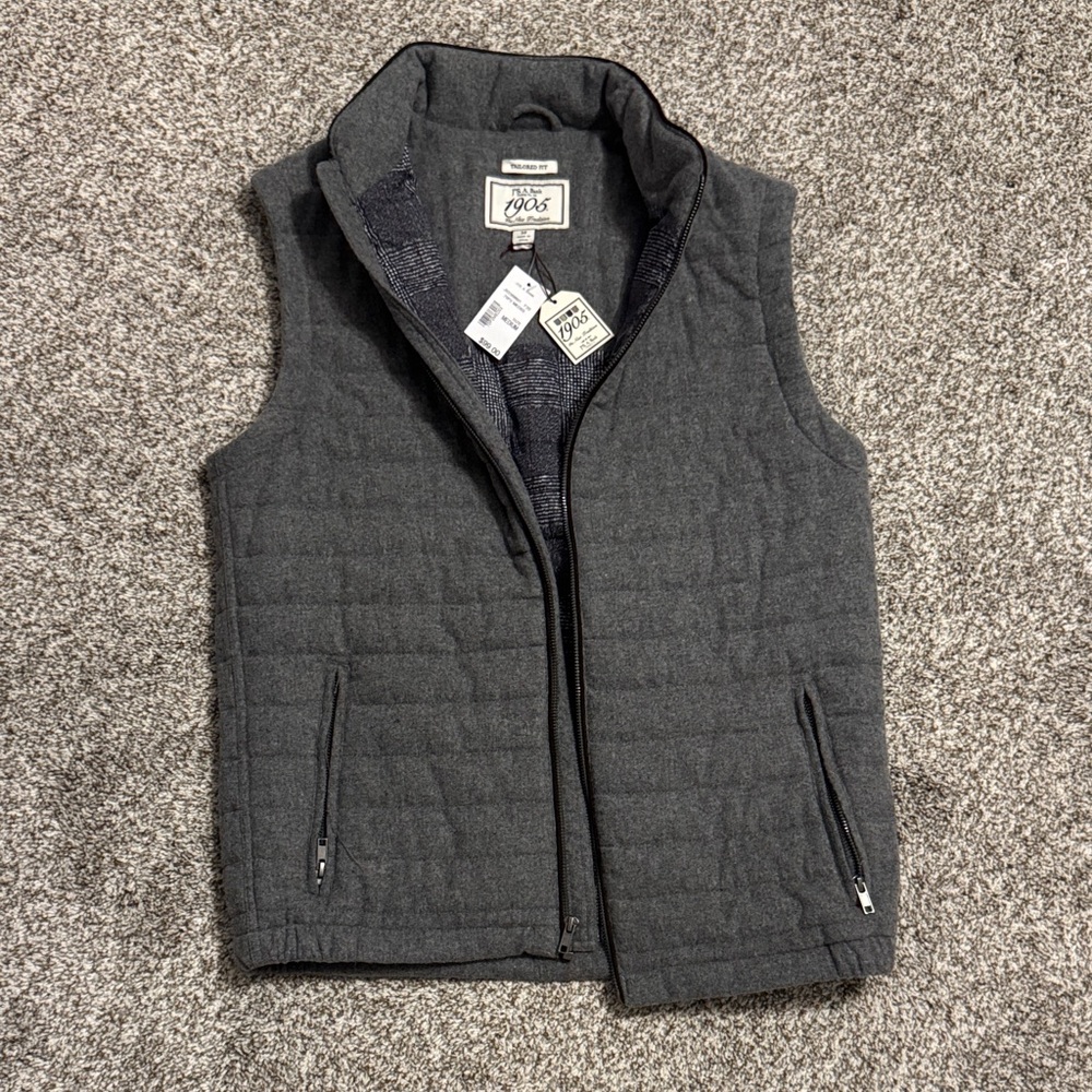 Joseph A. Banks Charcoal Quilted Vest
